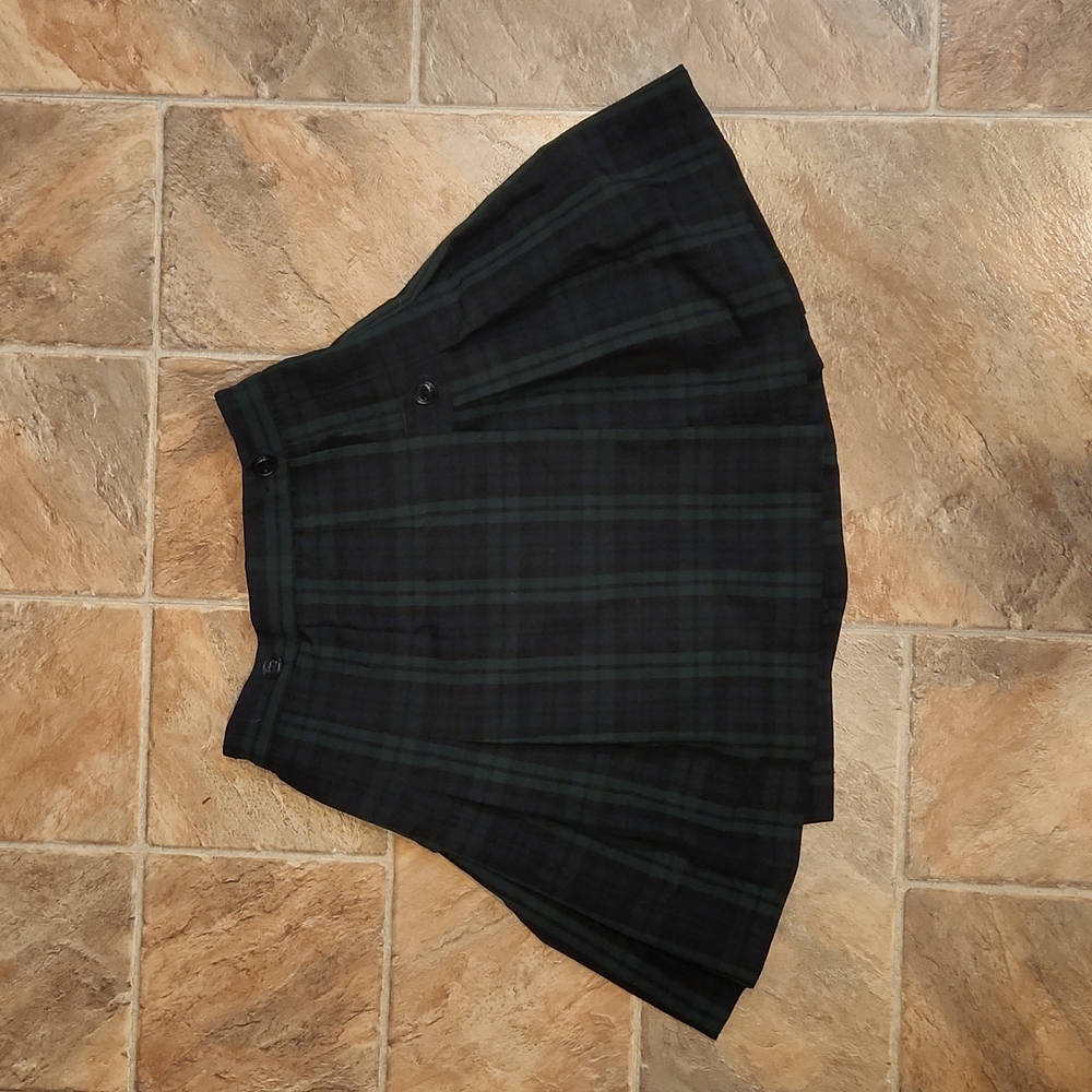 Flynn O'Hara blackwatch plaid wrap uniform skirt